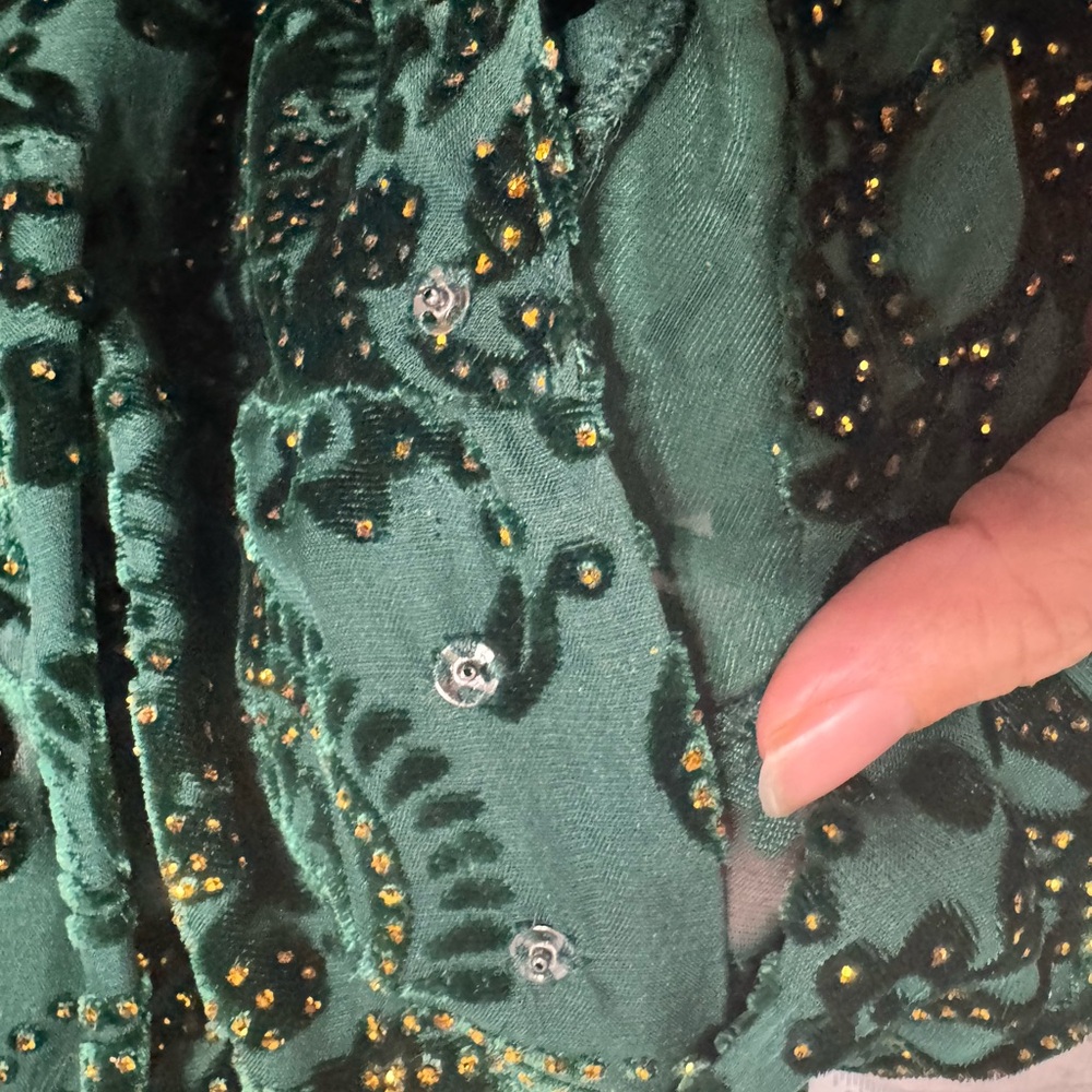 Trashy Diva Green Baroque Velvet Maxi Dress - Picture 4 of 4